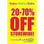 Yellow "20-70% Off Storewide" Signs for Learning Express - AdVision Signs