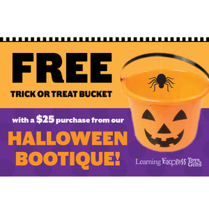 "Free Trick Or Treat Bucket" Sign For Learning Express