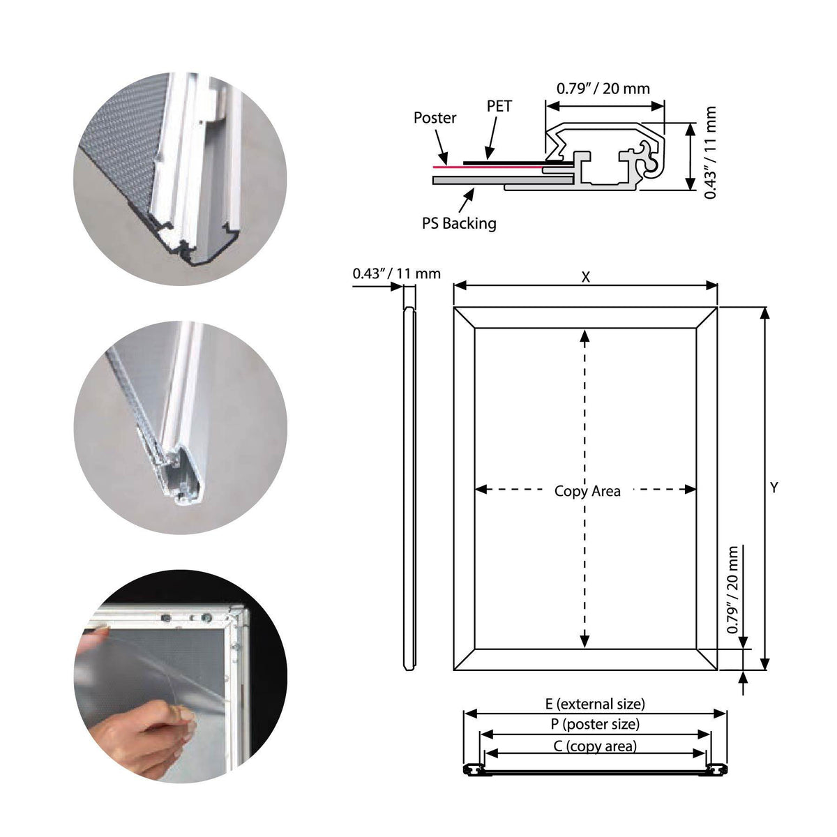 poster size snap frames