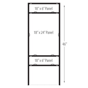 24"H x 18"W x 46"H Real Estate Metal Frame - Vertical Double-Rider - AdVision Signs