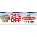 "25% OFF All Melissa & Doug Toys in Stock" Signs for Learning Express - AdVision Signs
