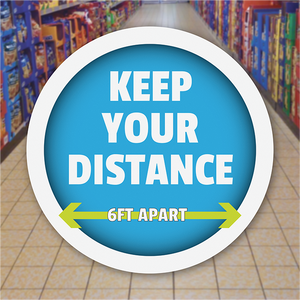 8" COVID-19 Floor Decals "Keep Your Distance" - Standard Design - AdVision Signs