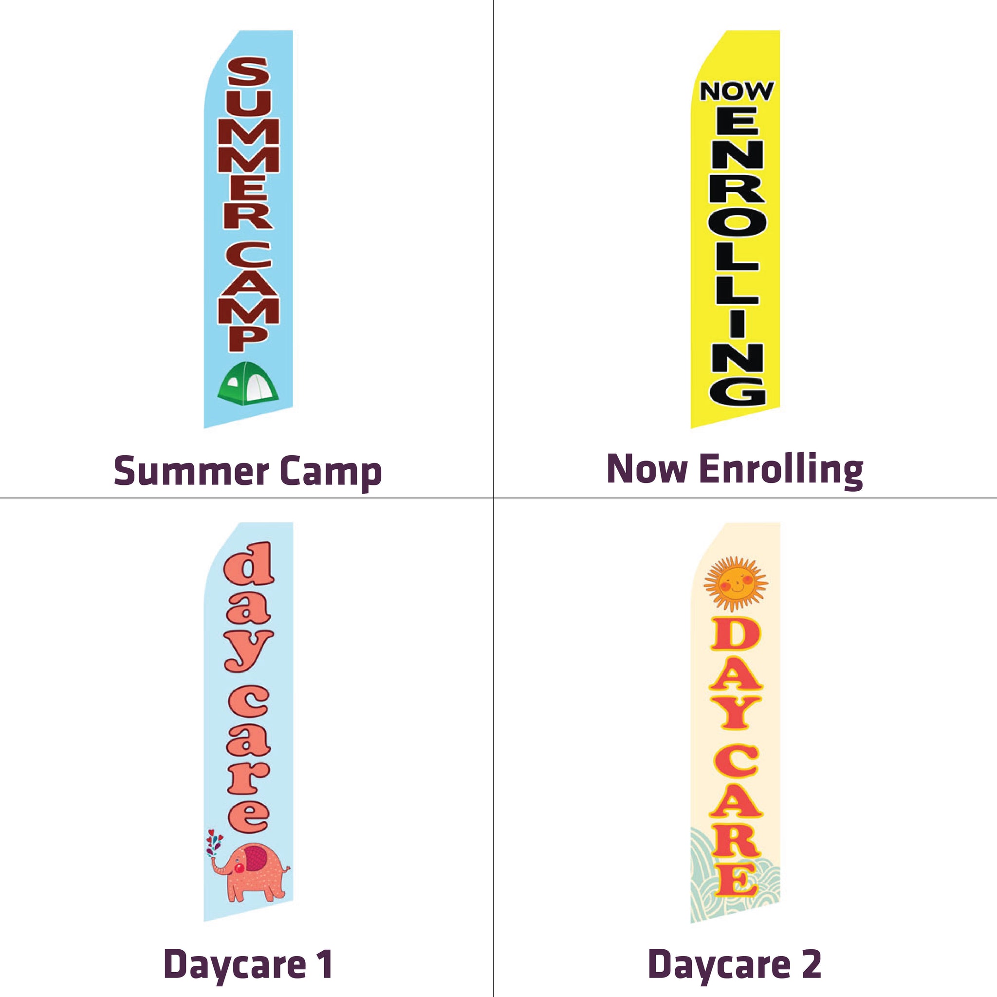 Assorted Daycare & Childcare Feather Flags | AdVision Signs ...