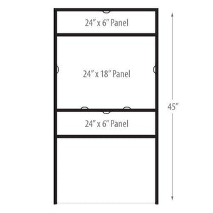 18"H x 24"W x 45"H Real Estate Metal Frame (6" Double Rider) - AdVision Signs