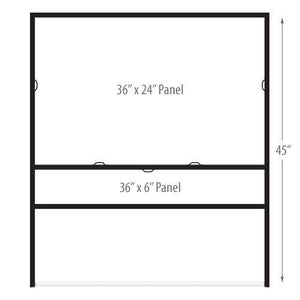 24"H x 36"W x 45"H Real Estate Metal Frame (6" Bottom Rider) - AdVision Signs