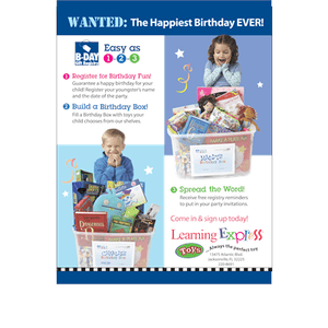 "Wanted: The Happiest Birthday Ever" Signs for Learning Express - AdVision Signs