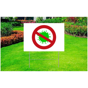 Coronavirus Corrugated Plastic Yard Sign 18" x 24" - Cross out Coronavirus - AdVision Signs