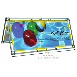 Large Outdoor Horizontal A-Frame with (2) Single Sided Imprinted Banners - AdVision Signs